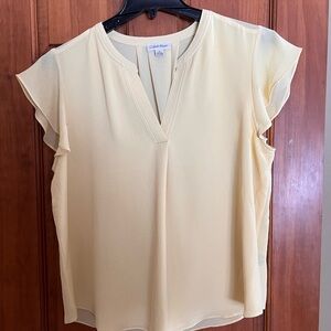 Calvin Klein Women's Yellow Top - XL
